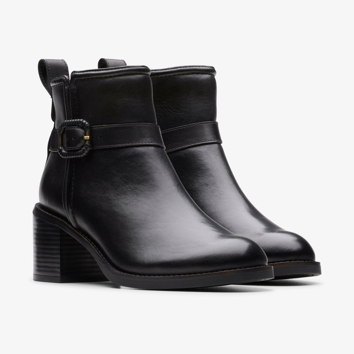 Clarks Women Chamberly Trim Black Leather