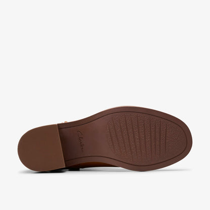 Clarks Women Chamberly Trim Mid Tan Leather