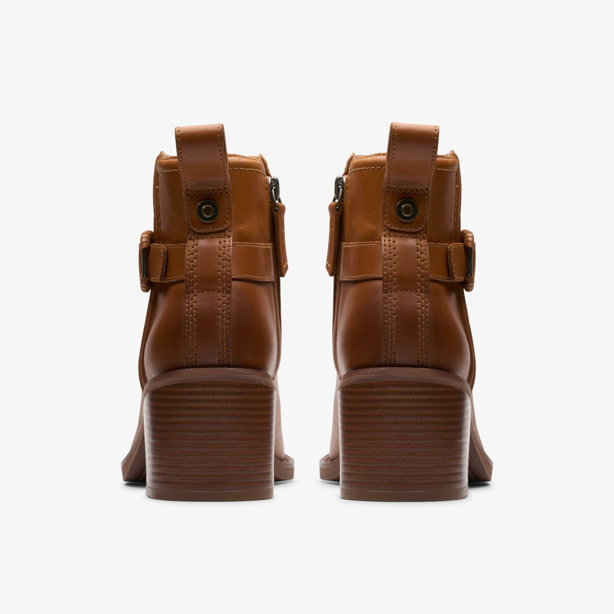 Clarks Women Chamberly Trim Mid Tan Leather