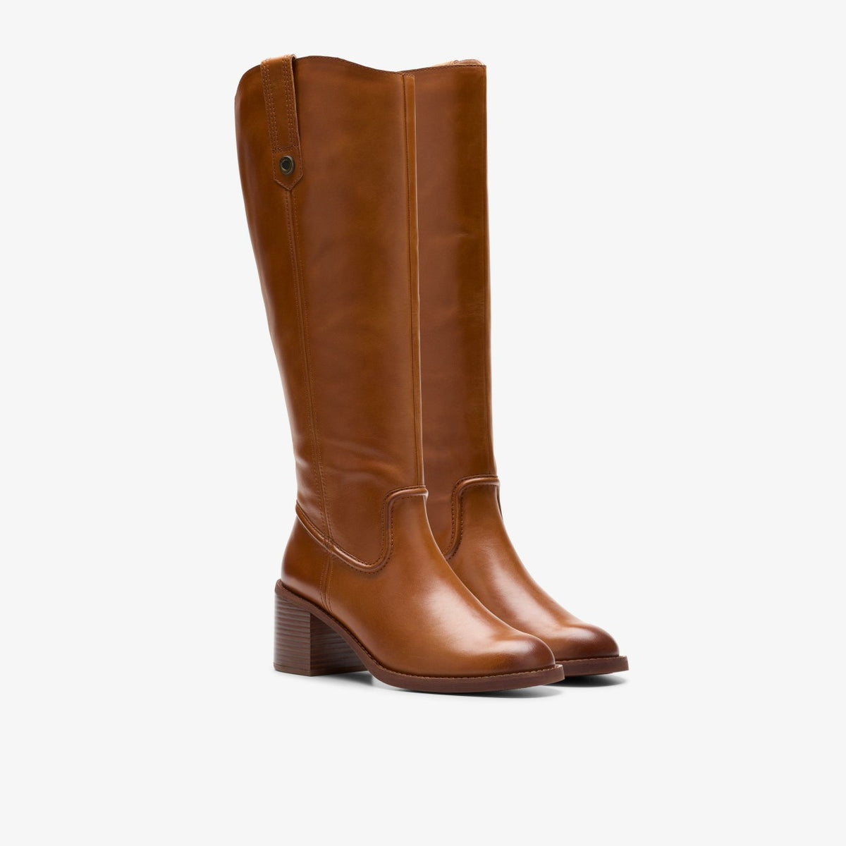 Clarks Women Chamberly Up Mid Tan Leather