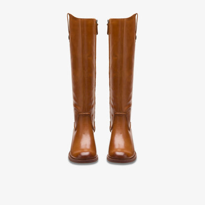 Clarks Women Chamberly Up Mid Tan Leather