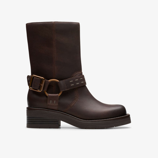 Clarks Women Rebelle Up Walnut Leather
