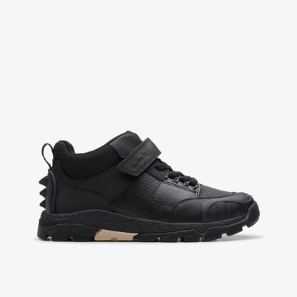 Clarks Kids Steggy 2 Glow Kid Black Leather