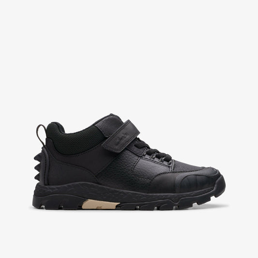 Clarks Kids Steggy 2 Glow Kid Black Leather