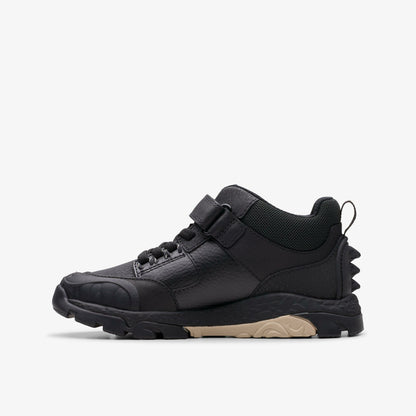 Clarks Kids Steggy 2 Glow Kid Black Leather