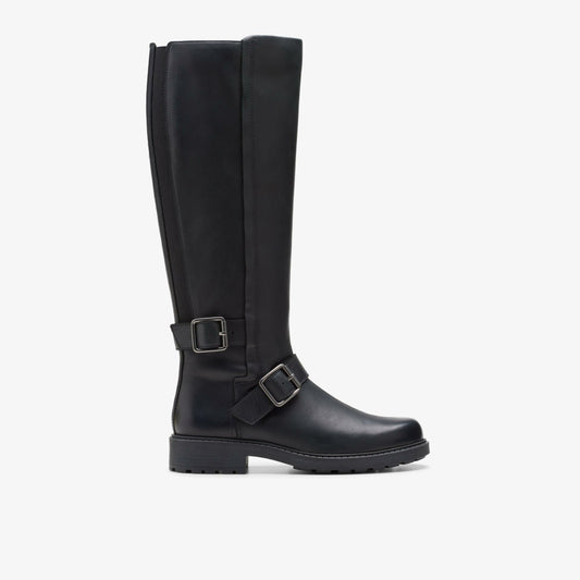 Clarks Women Orinoco2 Tall Black Leather