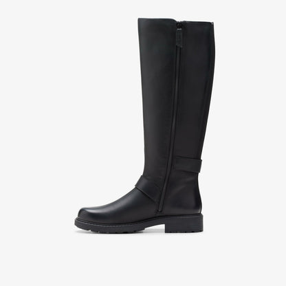 Clarks Women Orinoco2 Tall Black Leather
