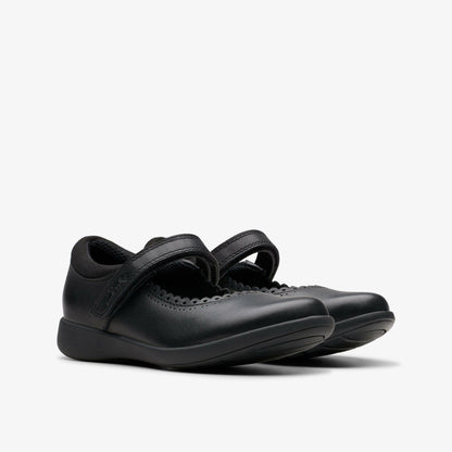 Clarks Kids Etch Pure Kid Black Leather
