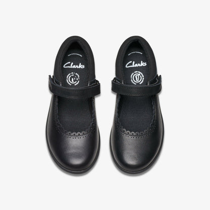Clarks Kids Etch Pure Kid Black Leather