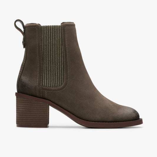 Clarks Women Chamberly Top Mole Grey Suede