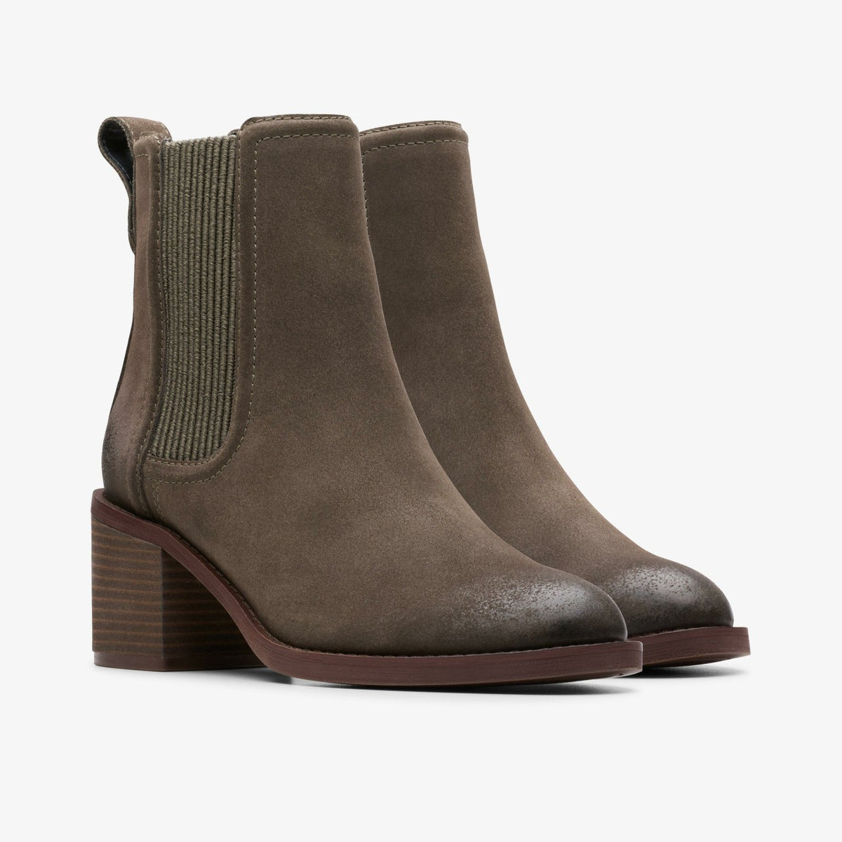 Clarks Women Chamberly Top Mole Grey Suede