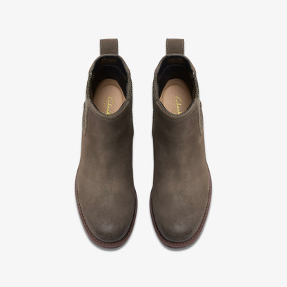 Clarks Women Chamberly Top Mole Grey Suede