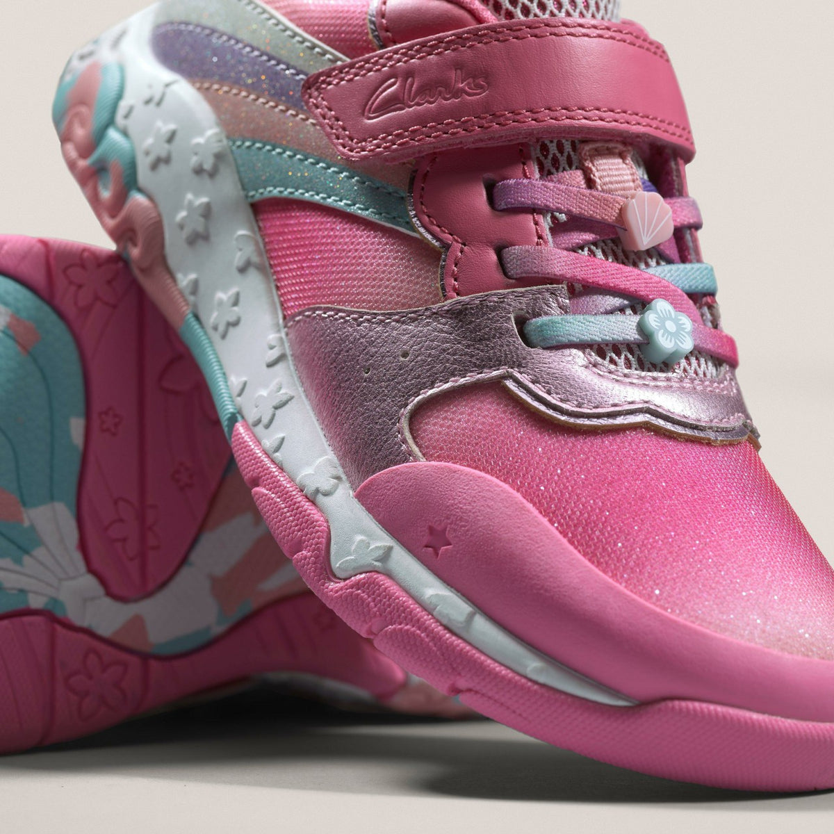 Clarks Kids Tidal Star Kid Bright Pink Combination