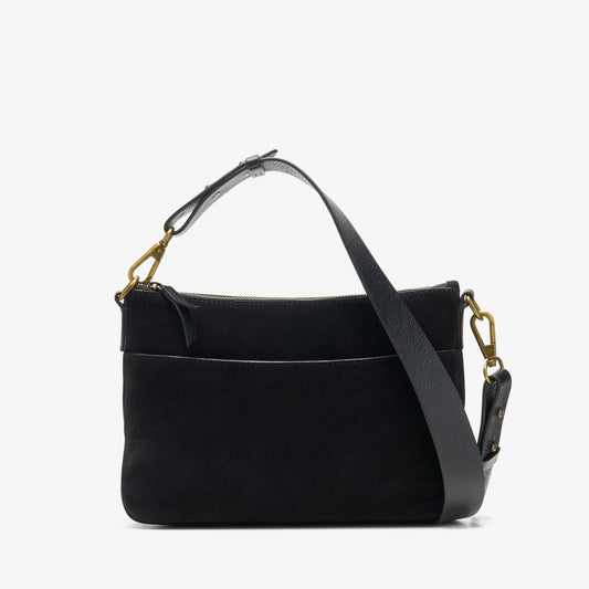 Clarks Women Willow Cross Black Suede