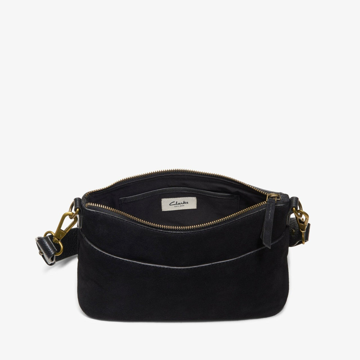 Clarks Women Willow Cross Black Suede