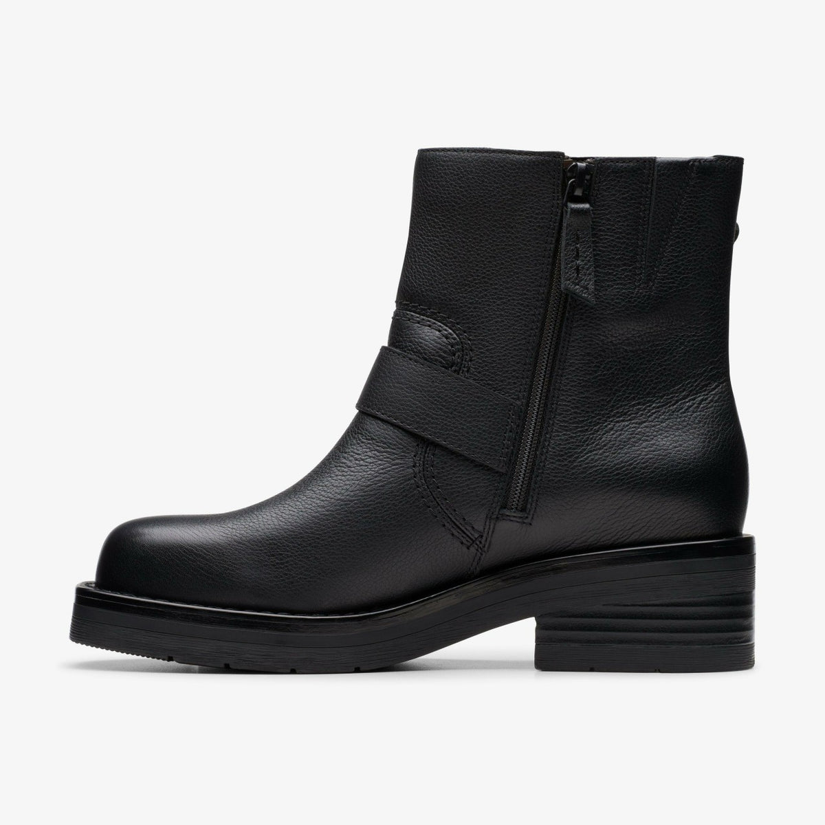 Clarks Women Rebelle Buckle Black Leather
