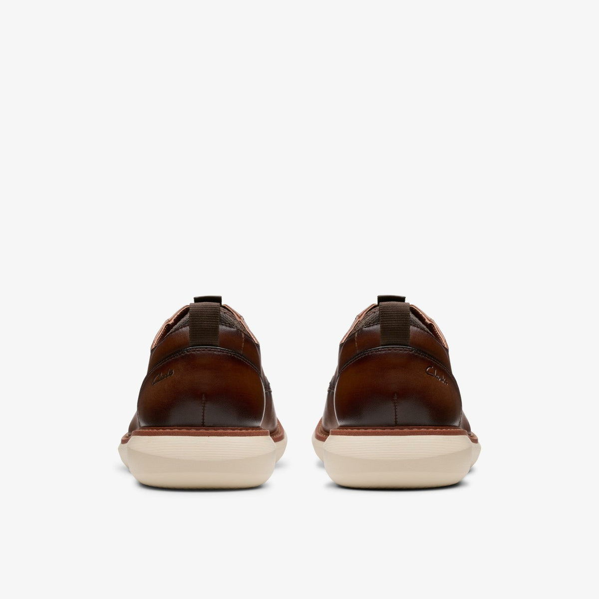 Clarks Men Brantin Plain Dark Tan Leather