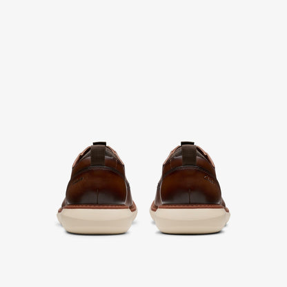 Clarks Men Brantin Plain Dark Tan Leather
