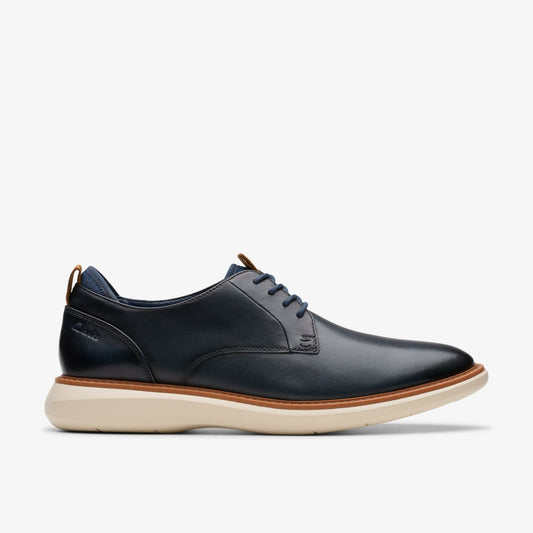 Clarks Men Brantin Plain Navy Leather