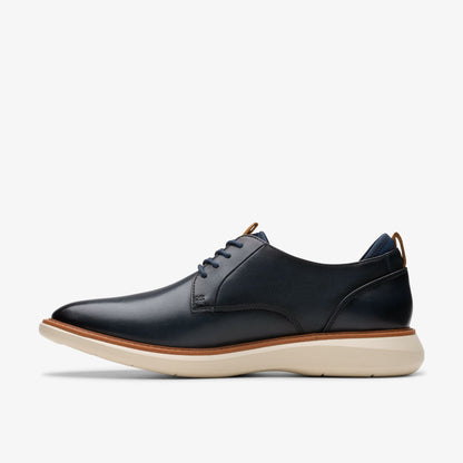 Clarks Men Brantin Plain Navy Leather