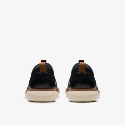 Clarks Men Brantin Plain Navy Leather