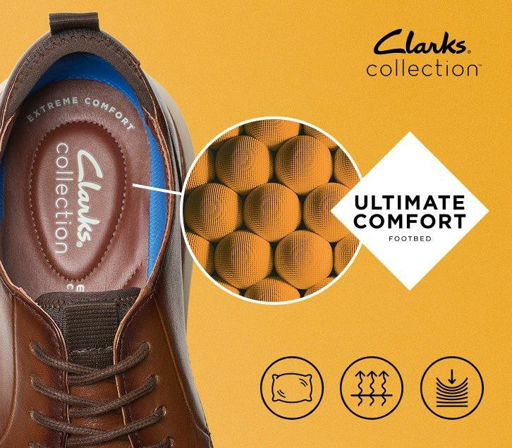 Clarks Men Brantin Plain Navy Leather