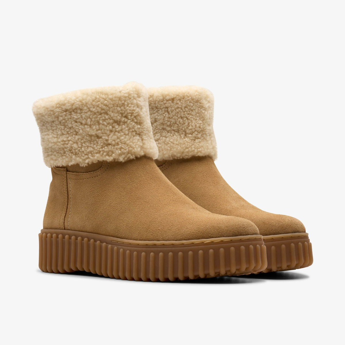 Clarks Women Torhill Turn Light Tan Warmlined