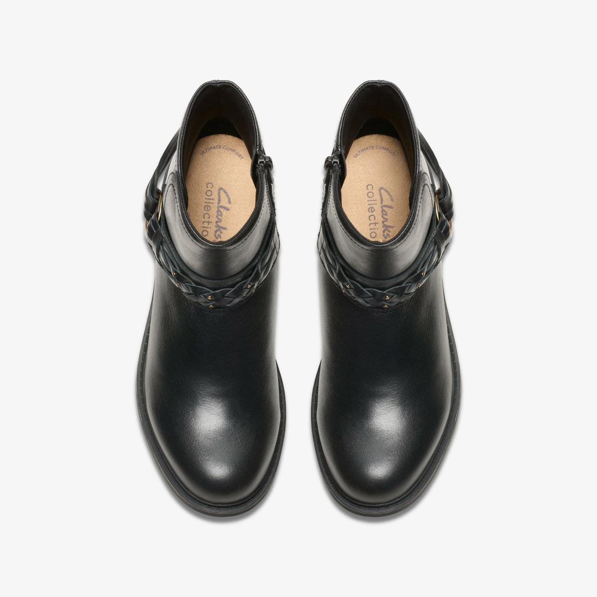 Clarks Women Hearth Kaylie Ankle Boot Black Leather