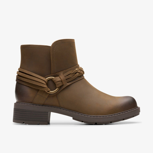 Clarks Women Hearth Kaylie Ankle Boot Mushroom Oily