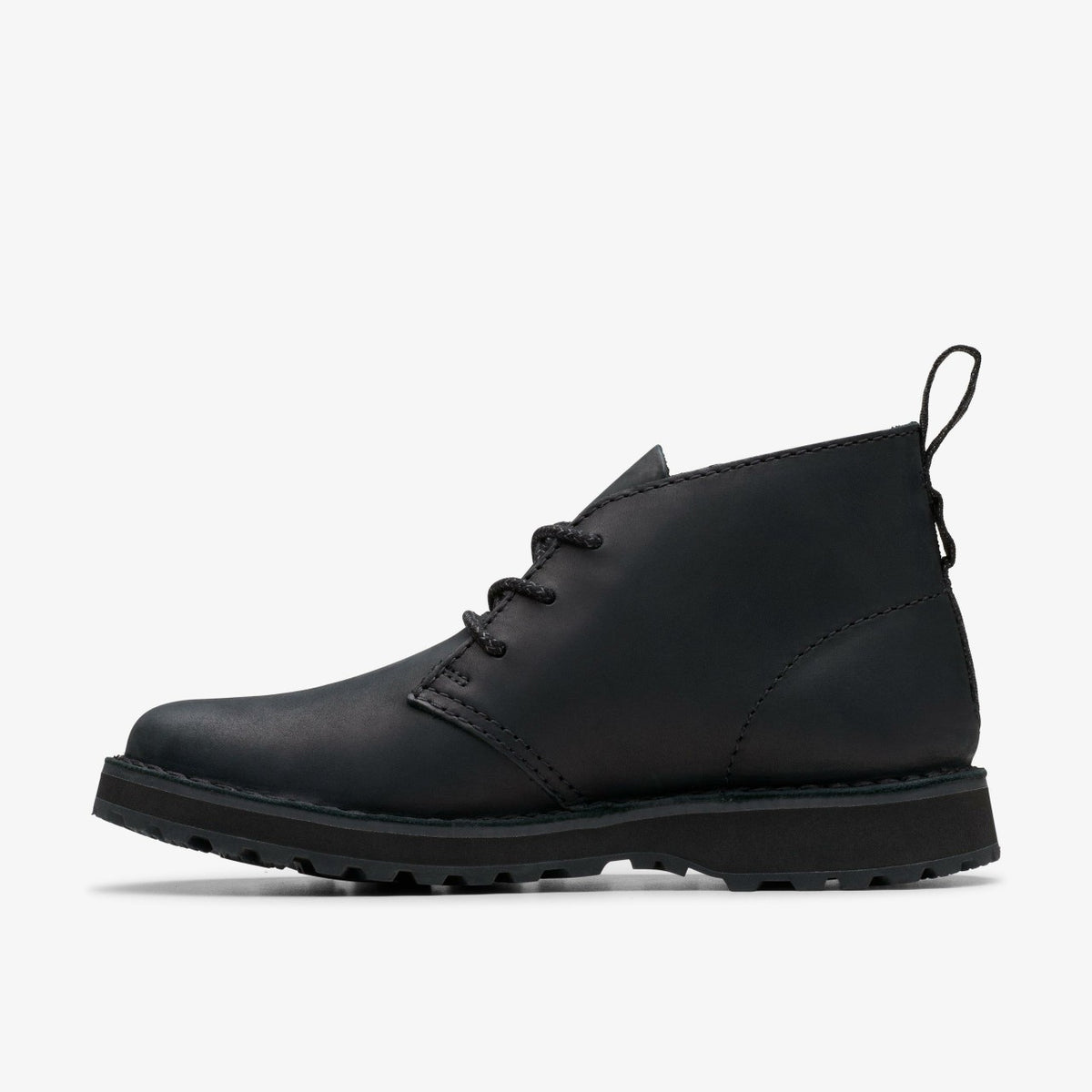 Clarks Men Solsbury Desert Boot Black Leather