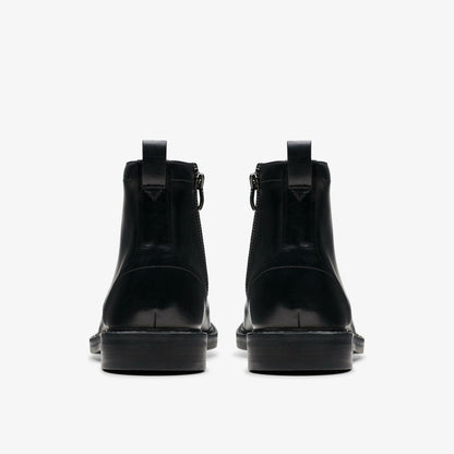 Clarks Men Aldwin Cap Black Leather