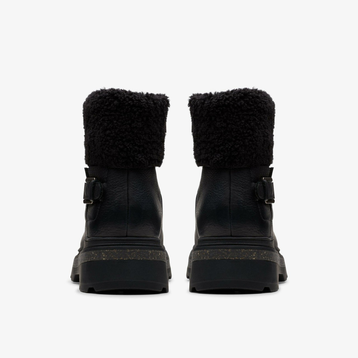 Clarks Women Hencroft Madi Waterproof Black Warmlined Leather