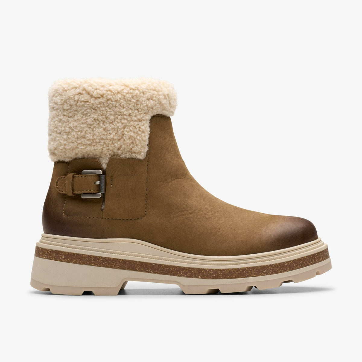 Clarks Women Hencroft Madi Waterproof Dark Sand Warmlined