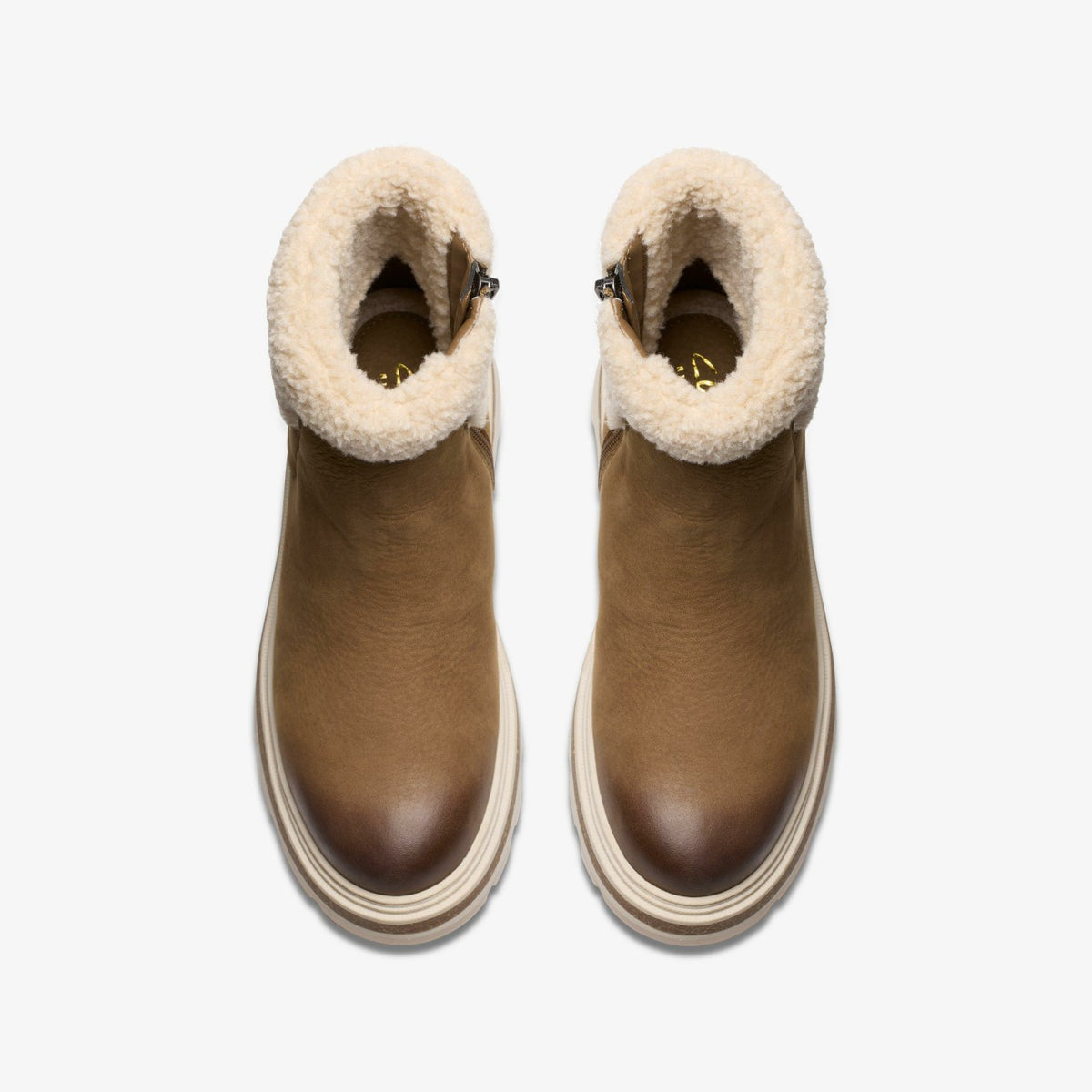 Clarks Women Hencroft Madi Waterproof Dark Sand Warmlined