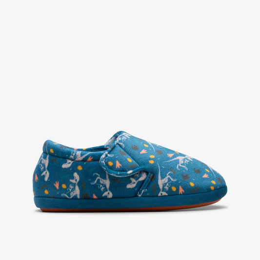 Clarks Kids Fluffy Snug Kid Blue Print