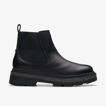 Clarks Women Hencroft Step Waterproof Black Leather
