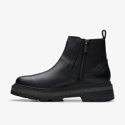 Clarks Women Hencroft Step Waterproof Black Leather