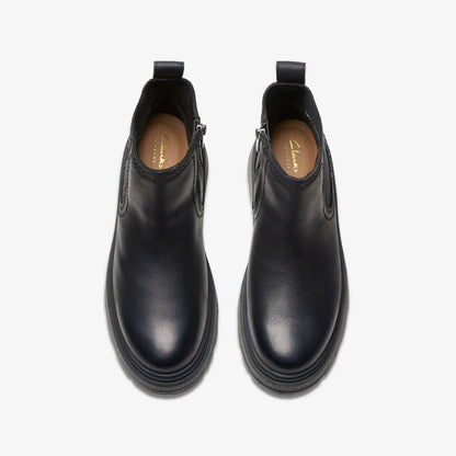 Clarks Women Hencroft Step Waterproof Black Leather