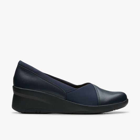 Clarks Women Suttyn Walk Navy Leather