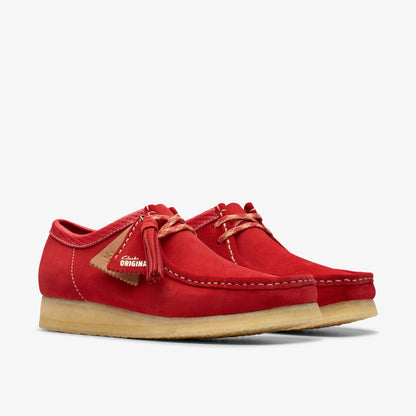 Clarks Men Wallabee Red Suede