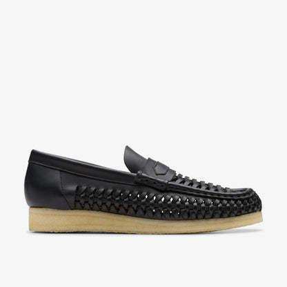 Clarks Men Wallabee Penny Weave Black Leather