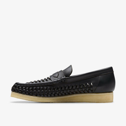 Clarks Men Wallabee Penny Weave Black Leather