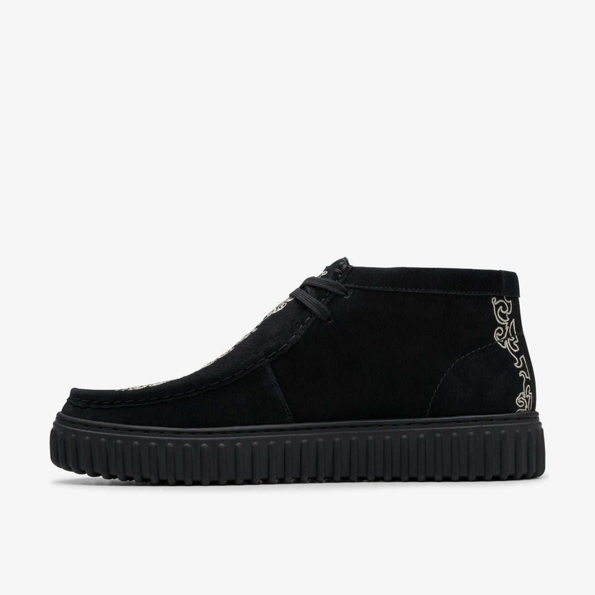 Clarks Men Torhill Woven Black Suede