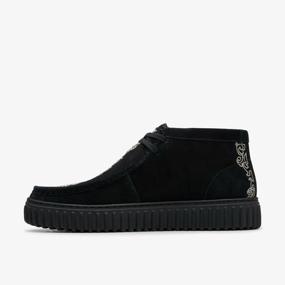 Clarks Men Torhill Woven Black Suede