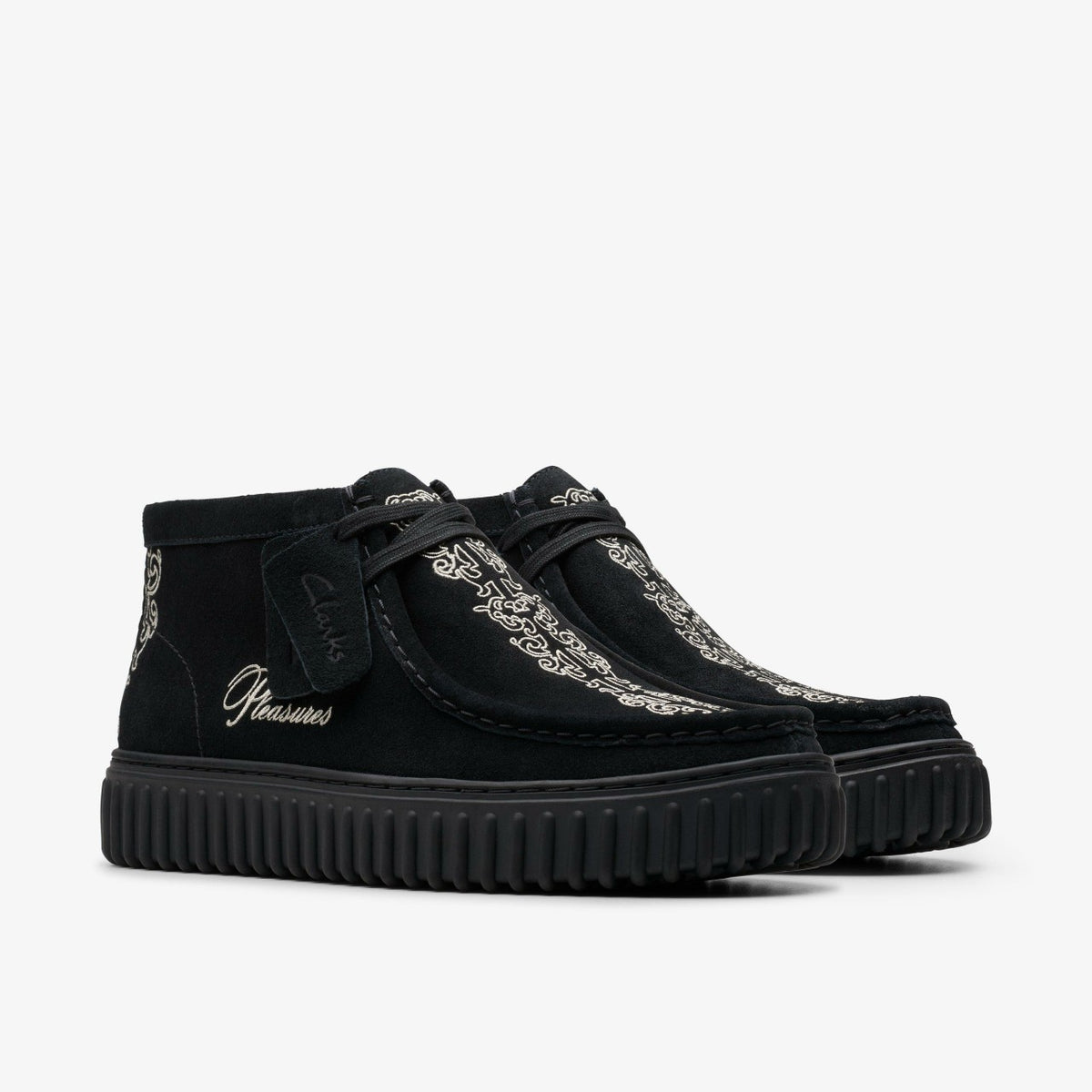 Clarks Men Torhill Woven Black Suede