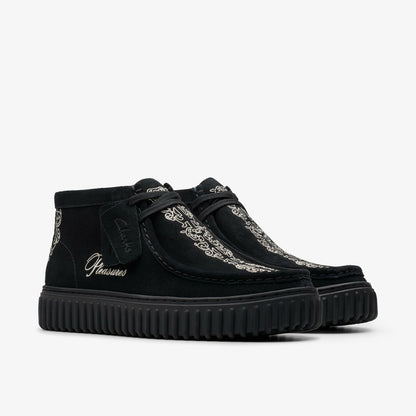 Clarks Men Torhill Woven Black Suede