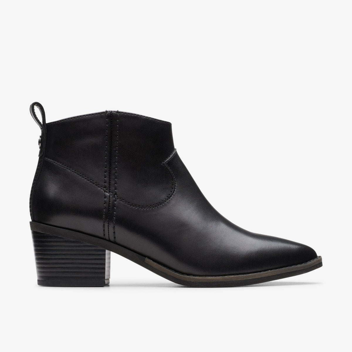 Clarks Women Morzine Sky Ankle Boot Black Leather