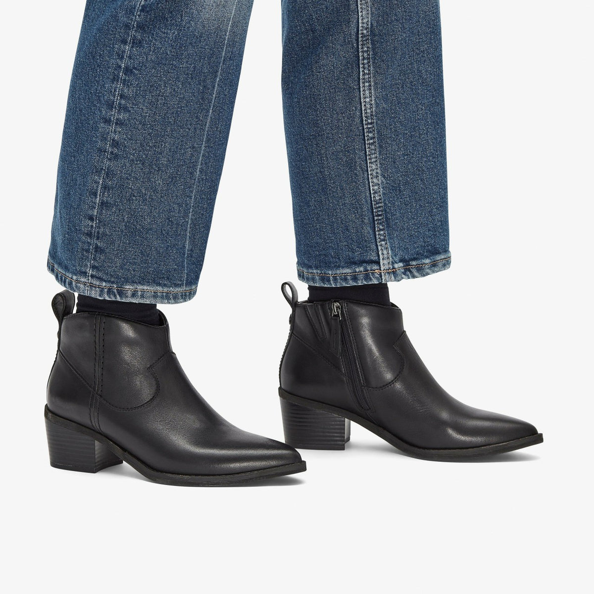 Clarks Women Morzine Sky Ankle Boot Black Leather