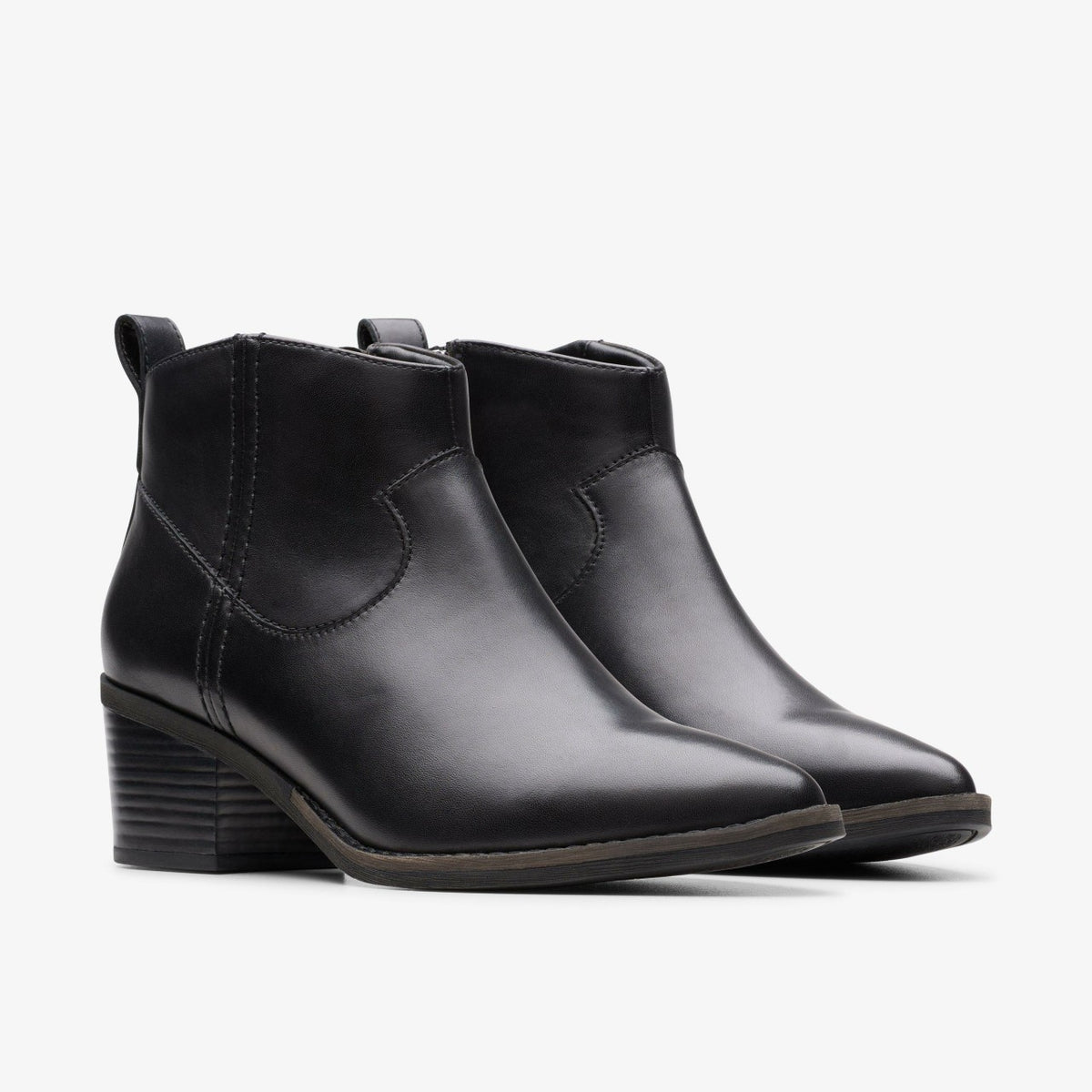 Clarks Women Morzine Sky Ankle Boot Black Leather
