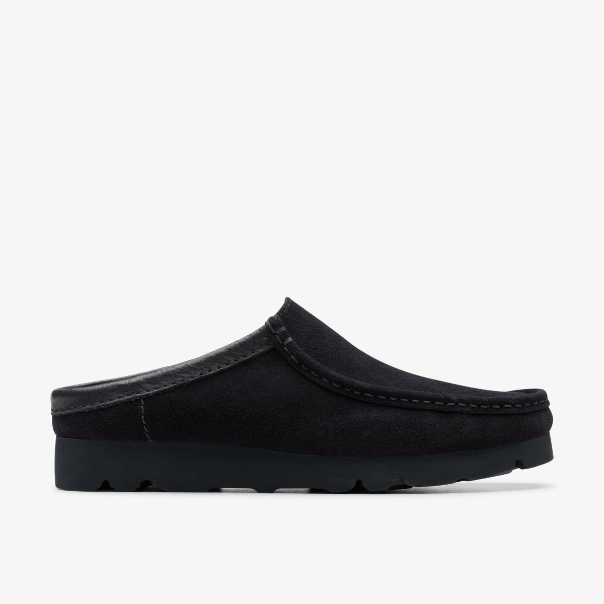 Clarks Men Wallabee Slip Black Suede
